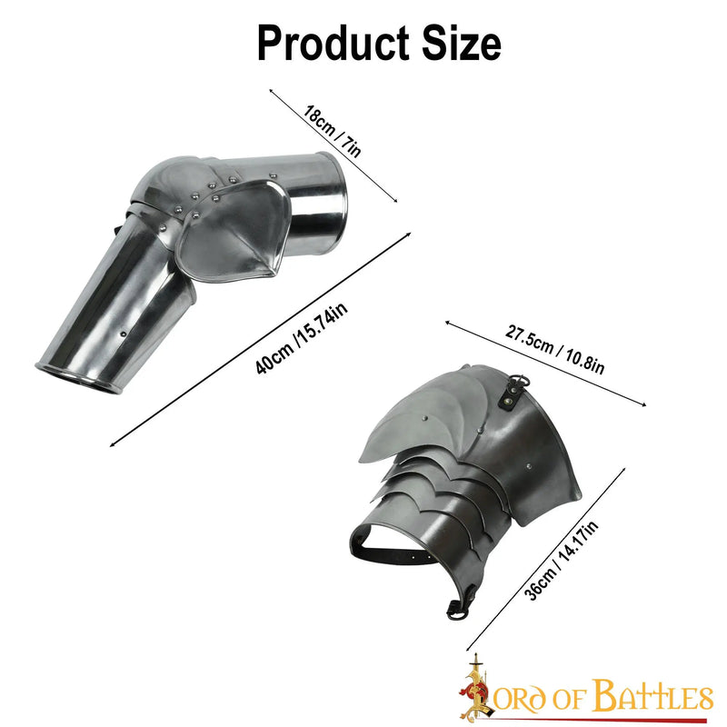 15th century arm armor, vambraces, 1.6 mm