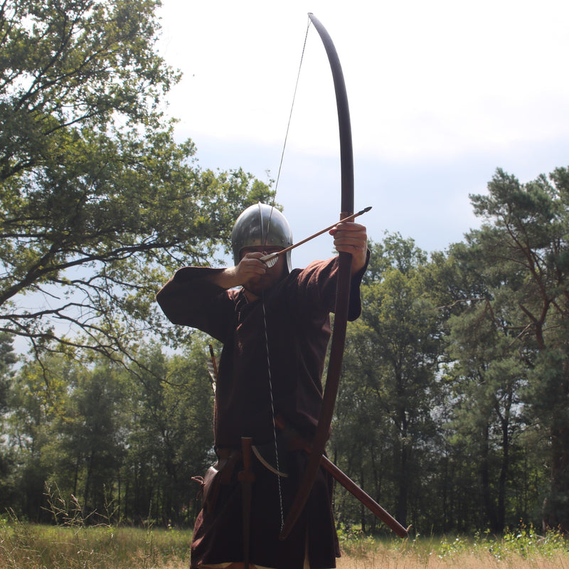 Marksman boog re-enactment / LARP, 58" (147 cm), 25 lbs, donkerbruin