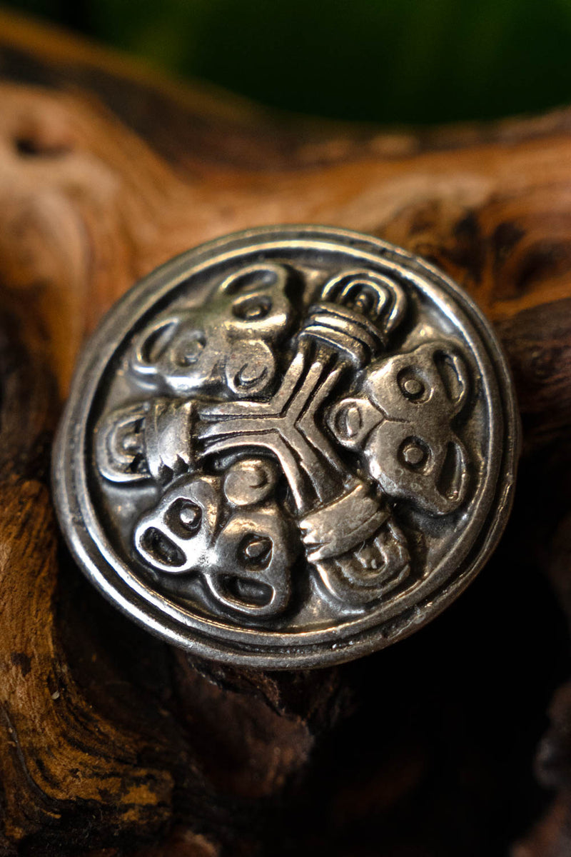 Vikingriembeslag Borre set van 5 stuks, verzilverd