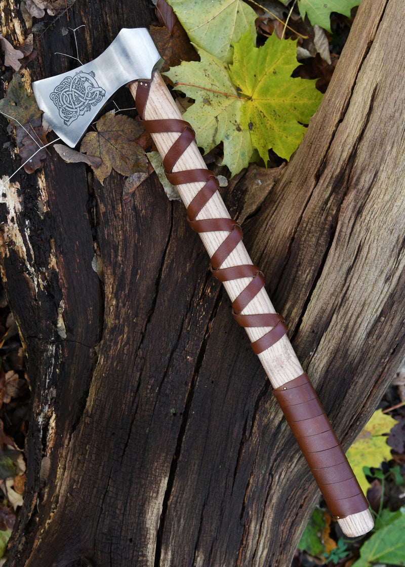 Viking axe, type H, engraved, semi-sharp