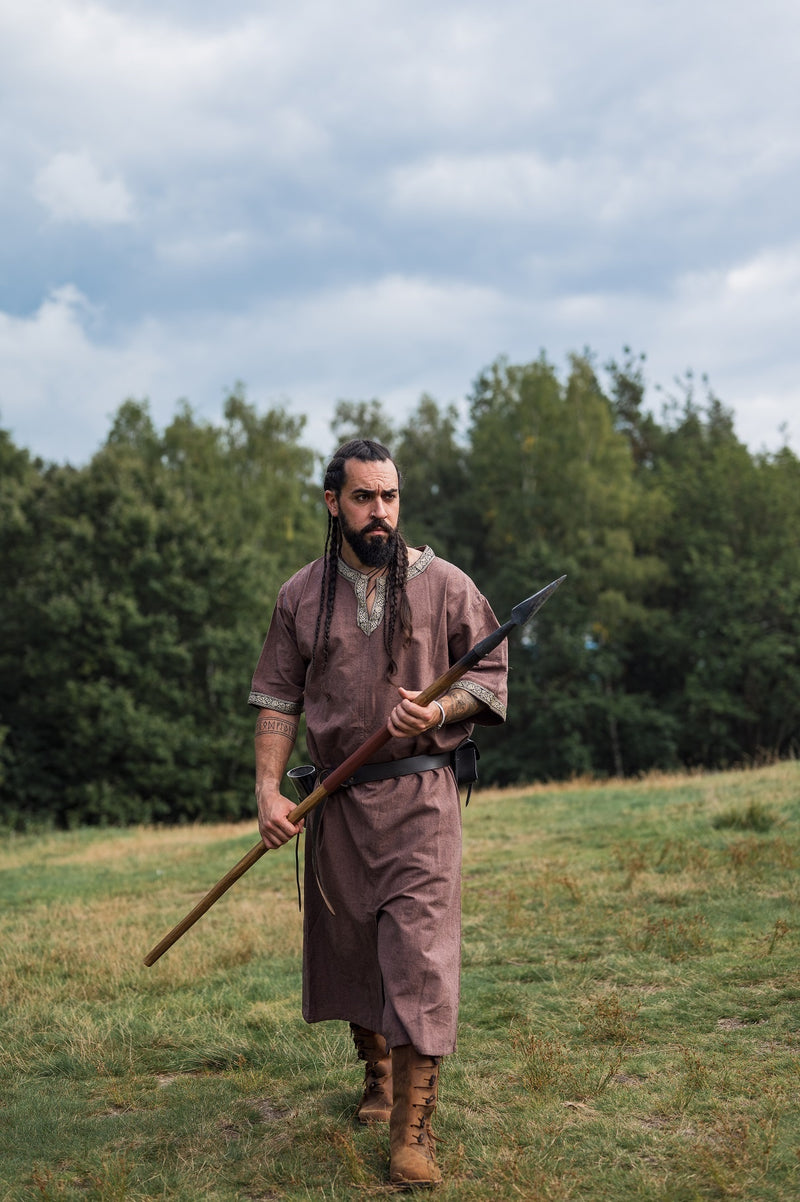 Keltische tuniek, korte mouwen, lichtbruin