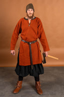 Diamant-twill tuniek, 100% wol, oranje-rood