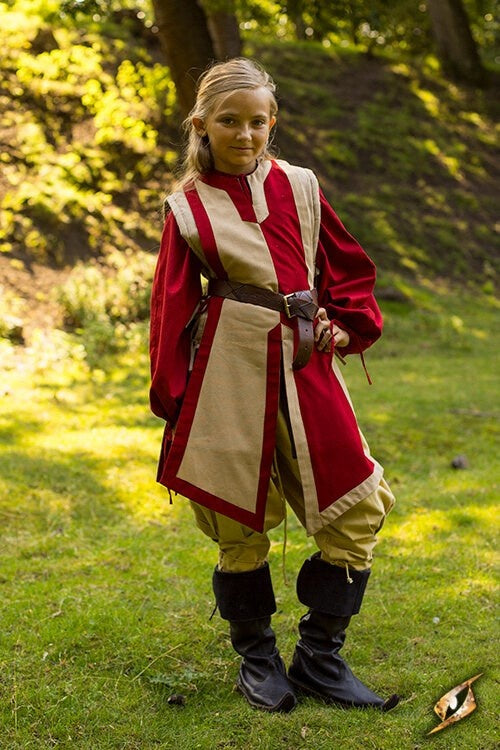 Waffenrock Geoffrey, beige-rojo 