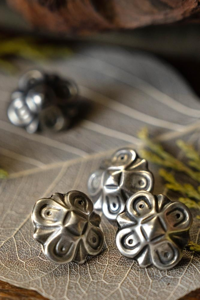 Riembeslag achthoek ( 5 stuks), verzilverd