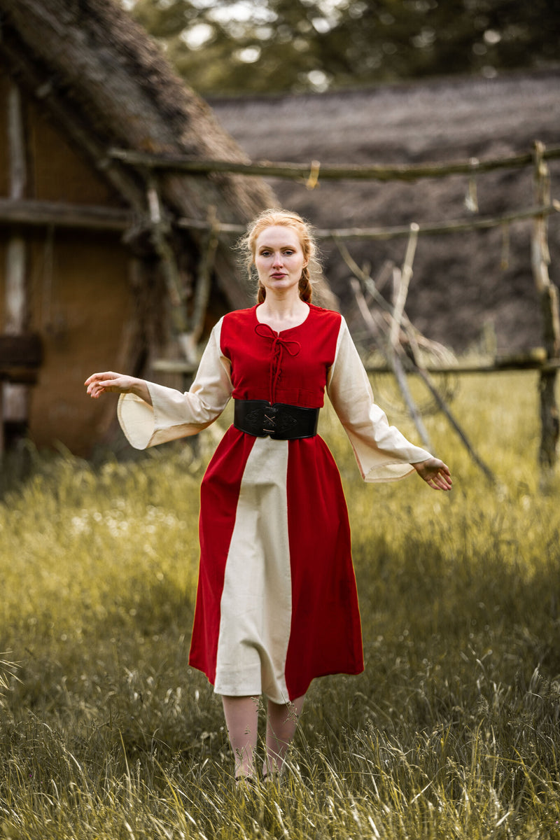 Dress Belle, Red-Crème