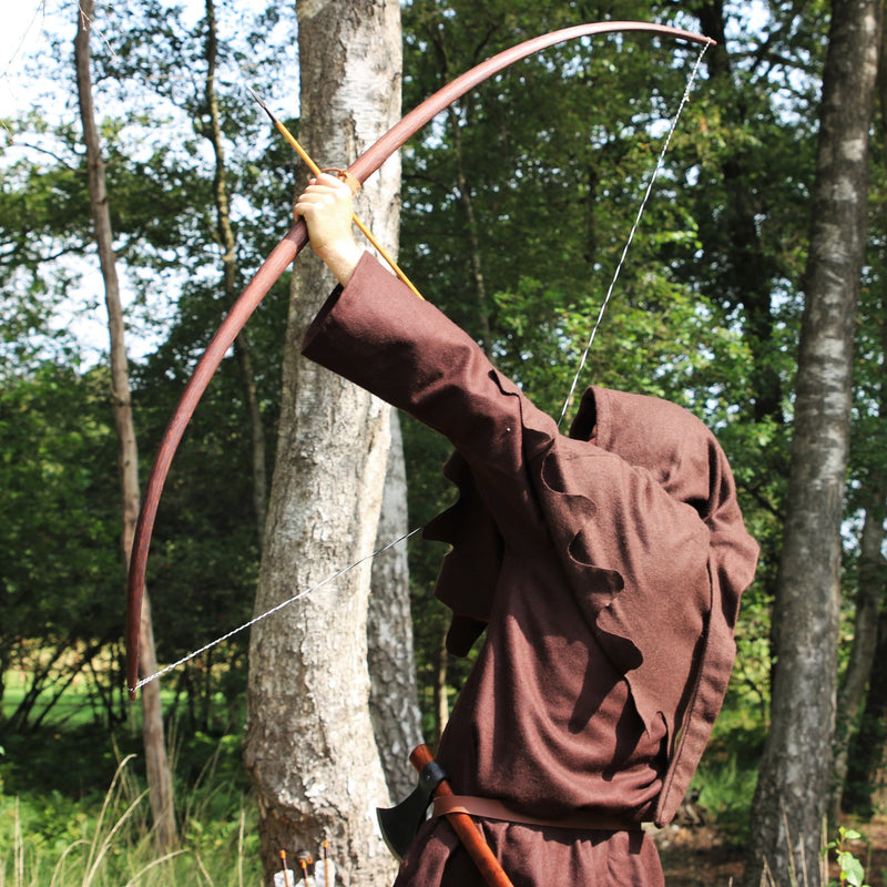 Marksman boog re-enactment / LARP, 70" (178 cm), 25 lbs, donkerbruin