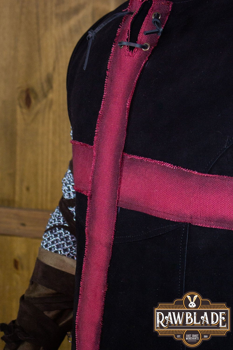 Korsriddare Tabard - Svart/Röd 