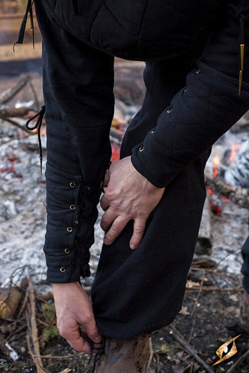 Zwarte gambeson onderarmbeschermers, paar