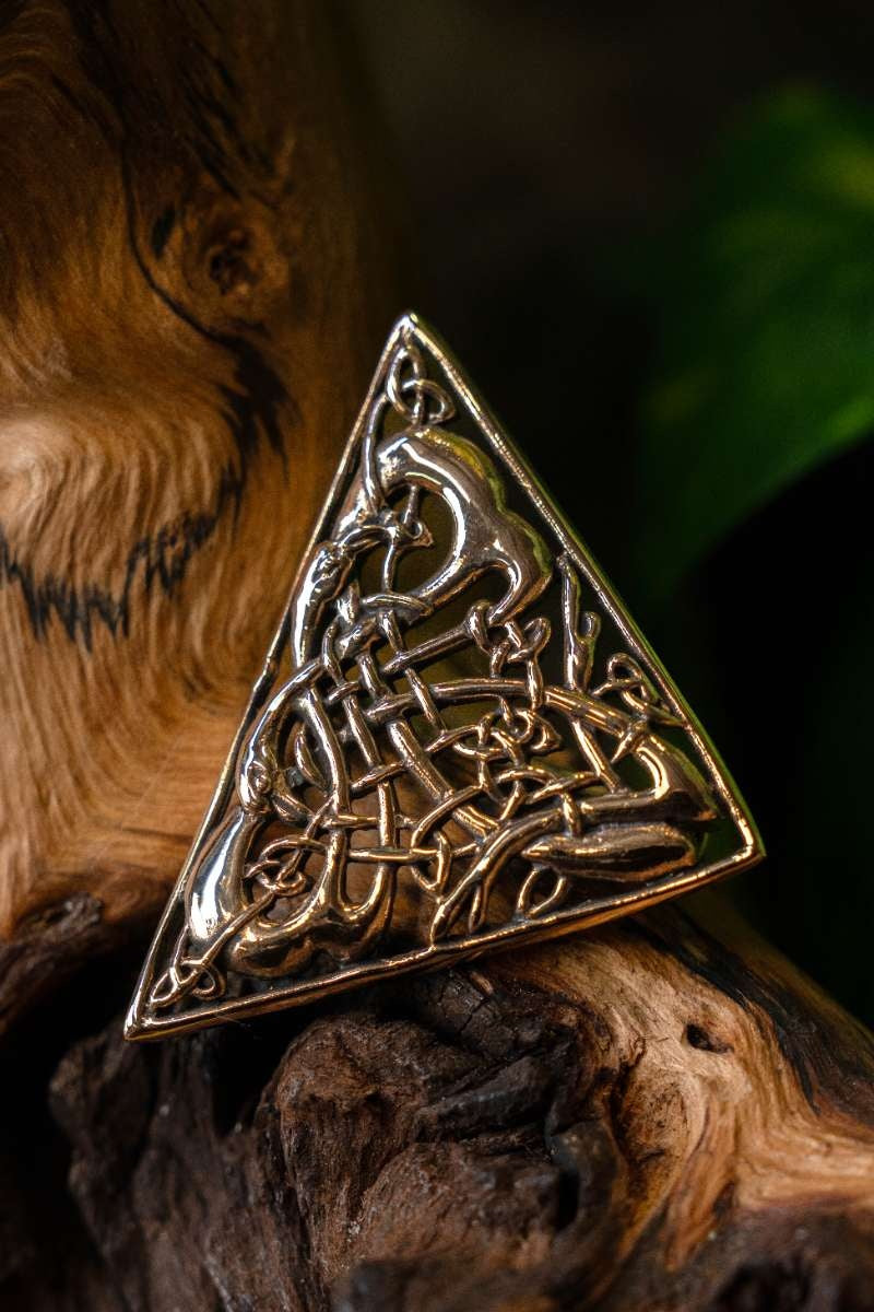 Insulær Keltisk broche Book of Kells, bronze 