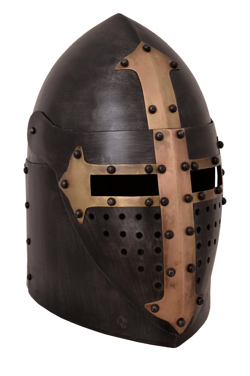 Sugarloaf Helm, met scharnierend vizier en antieke afwerking, 1.6 mm