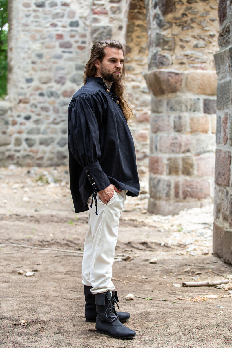 Chemise médiévale Bernard, noir 