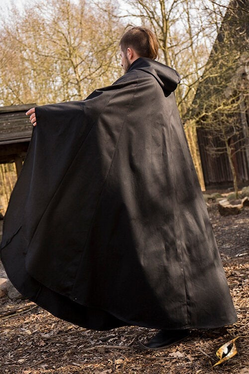 Middeleeuwse mantel Terrowin, zwart