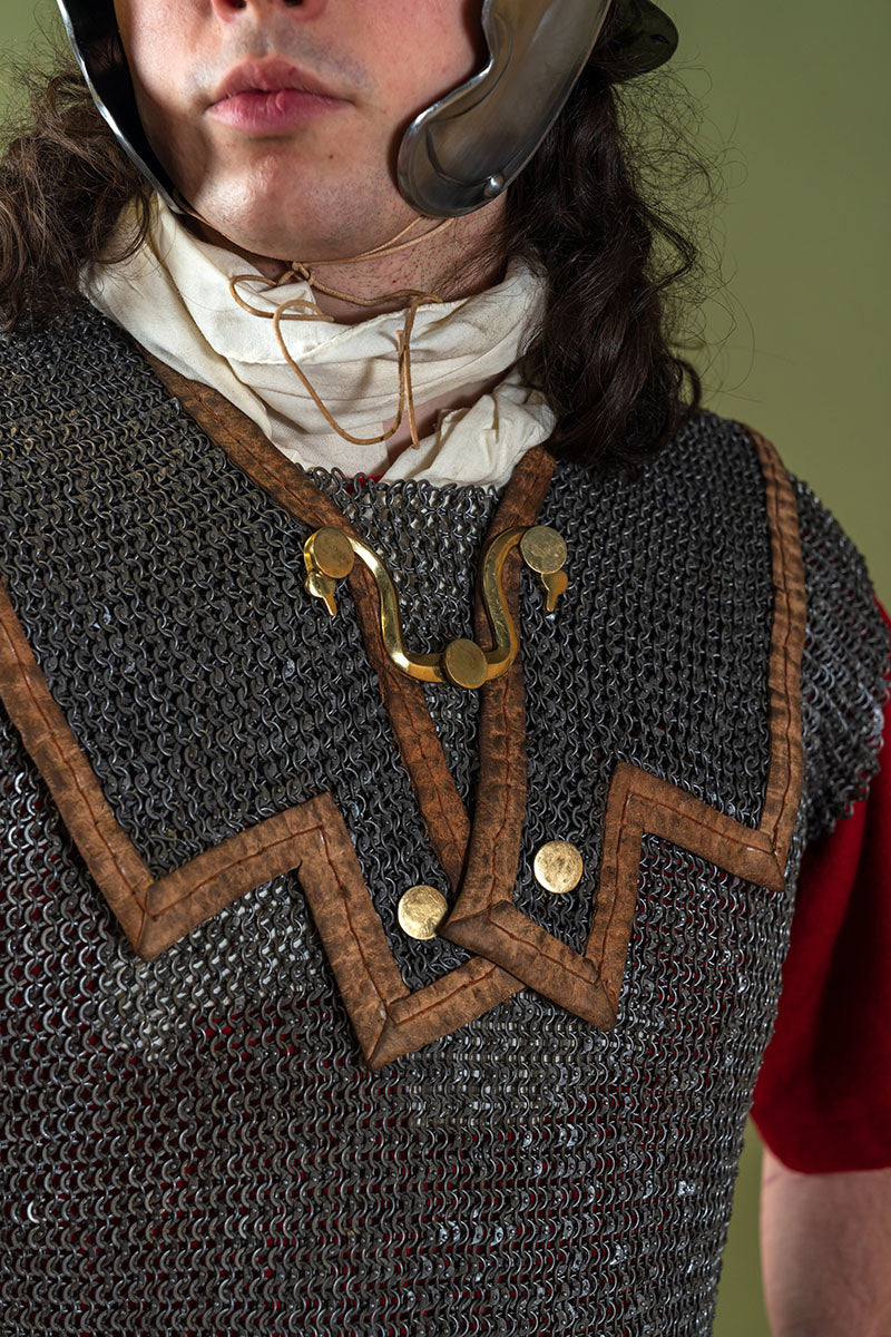 Roman lorica hamata, mixed flat rings - round rivets, 9 mm