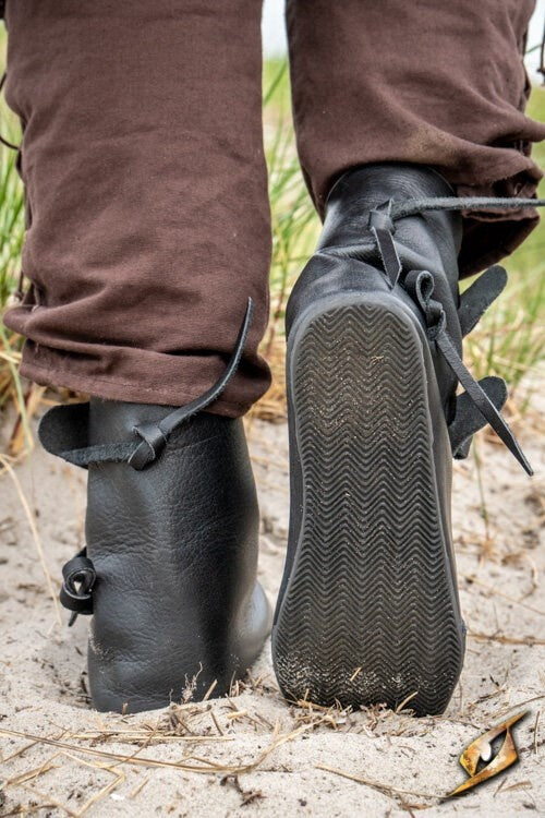 Viking schoenen Jorvik met rubber zool, zwart