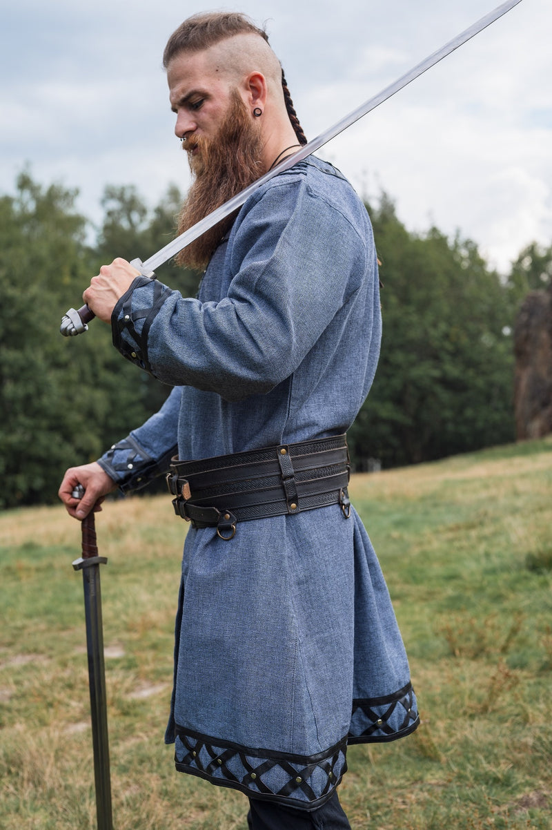 Viking tuniek Farulfr, blauw-grijs