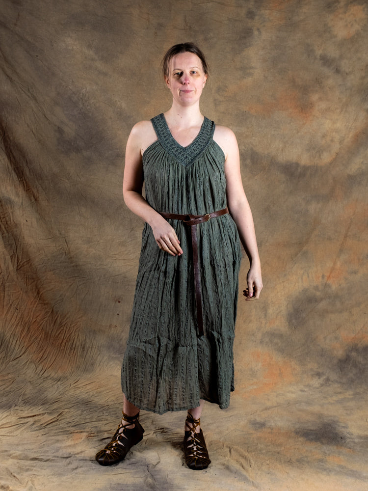 Godinnen Jurk Hera, natuurgroen