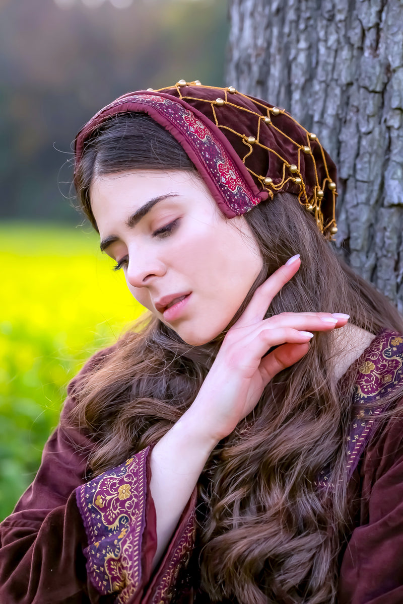 Hairnet (caul) Johanna, velvet, red