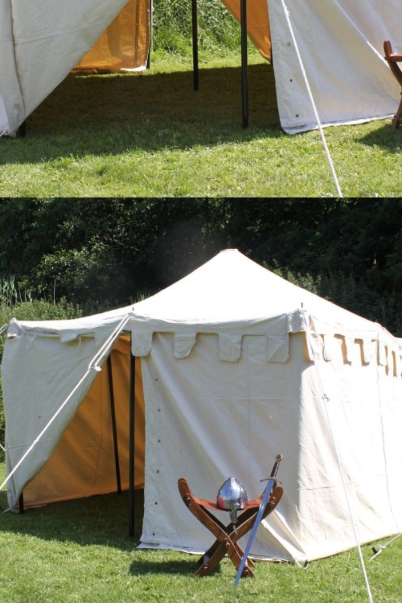Middeleeuwse tent Herold 4 x 4 m, naturel, 425 gsm