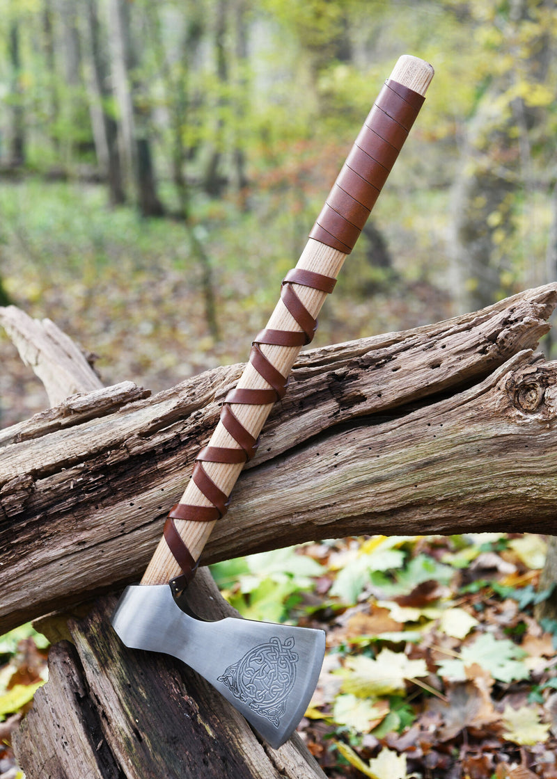 Vichingo ascia, tipo F, inciso, semi-affilato 