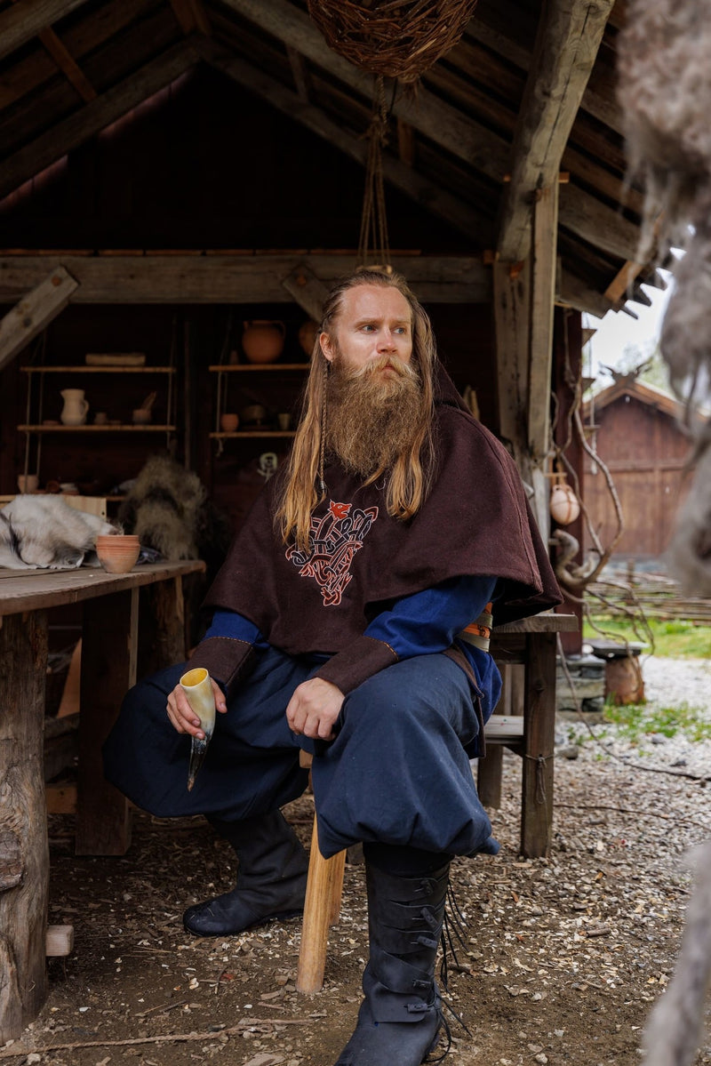 Viking chaperon Bjomolf, mélange de laine, brun 