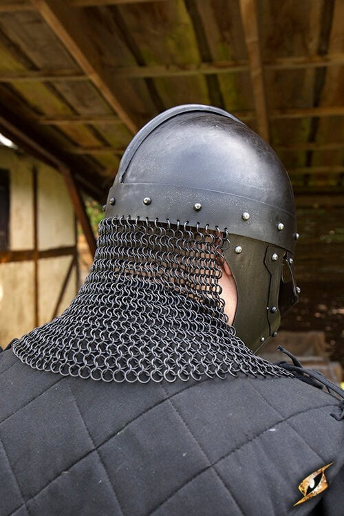 Wikinger LARP Helm Egil, brüniert, 1-1,2 mm 