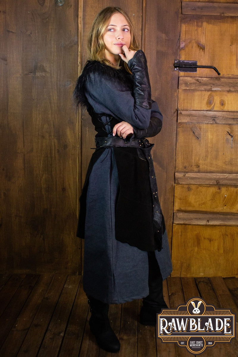 Raaf leren jerkin, vrouw, zwart