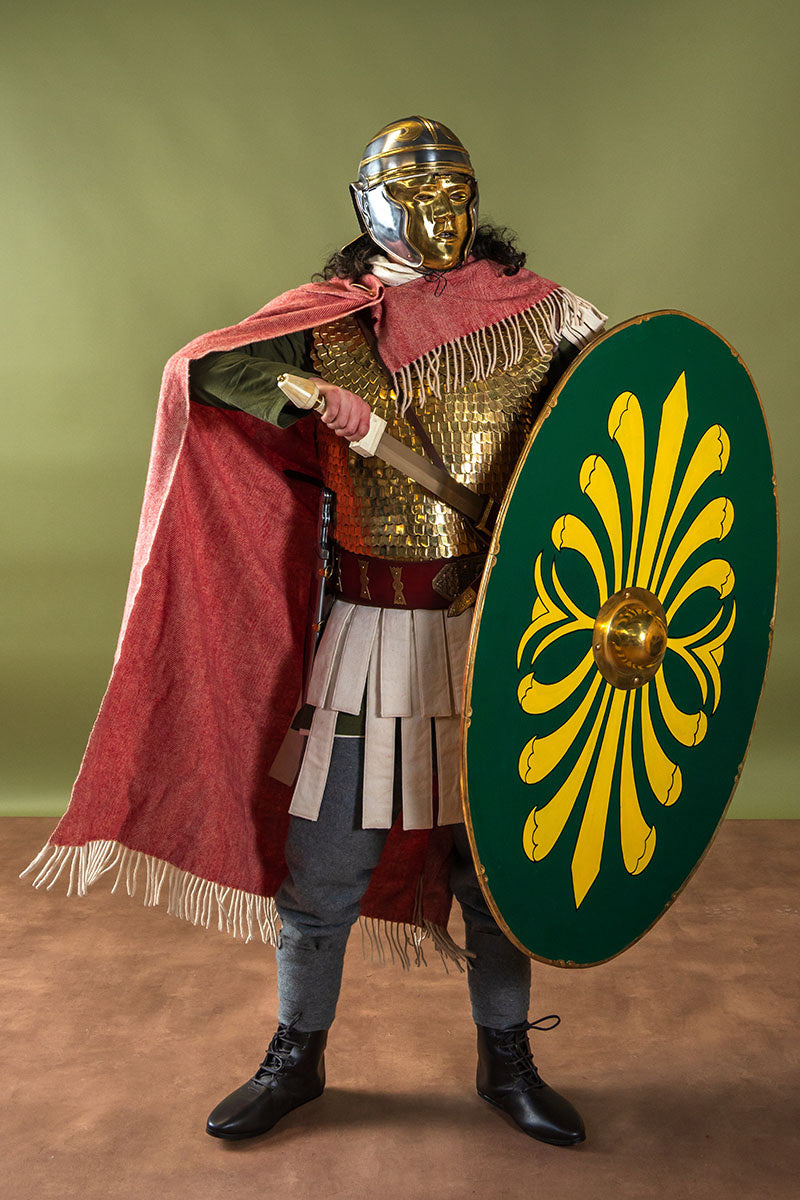 Elmo da cavalleria romano del I secolo con larva-maschera, 1,3 mm 