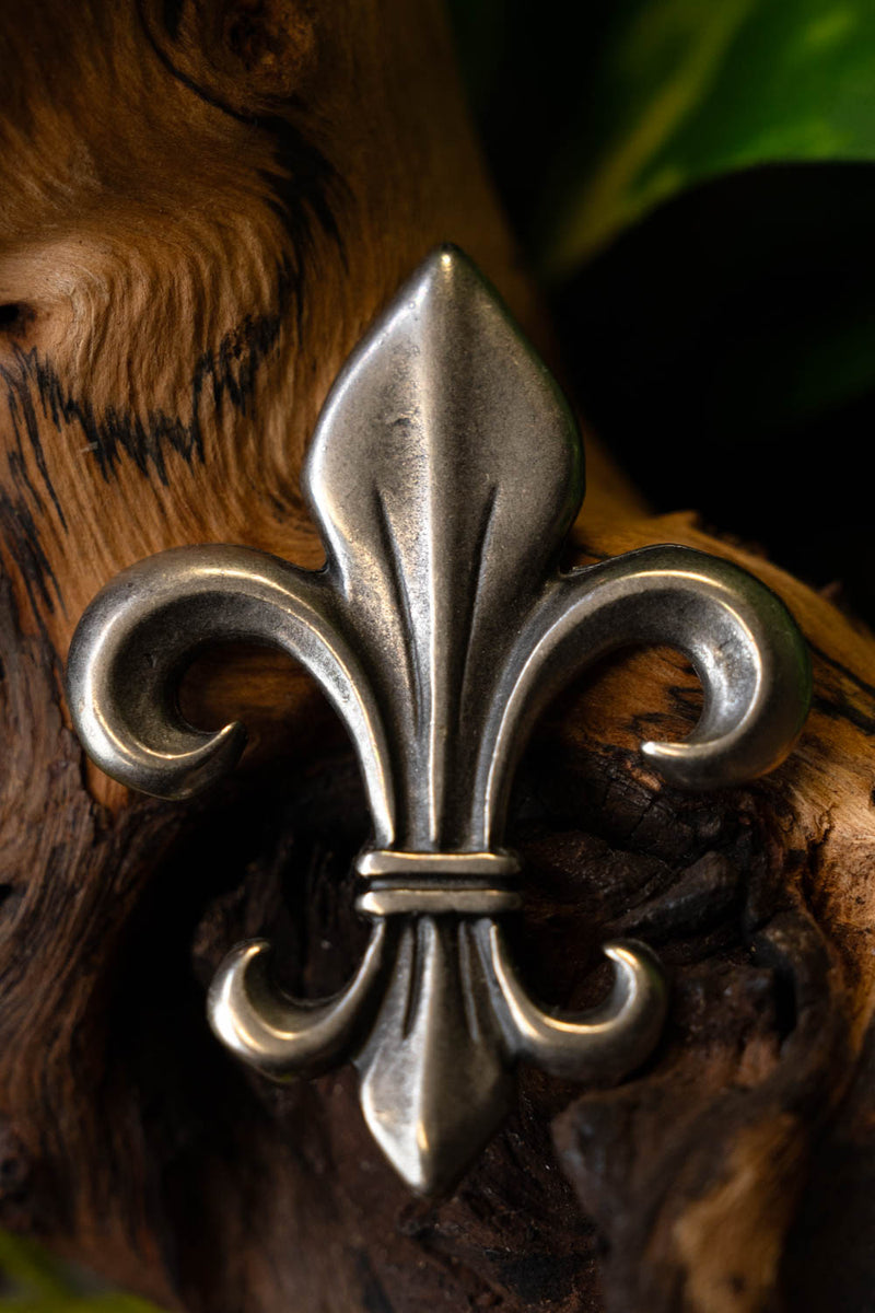 Fleur de Lys sieraad, verzilverd brons