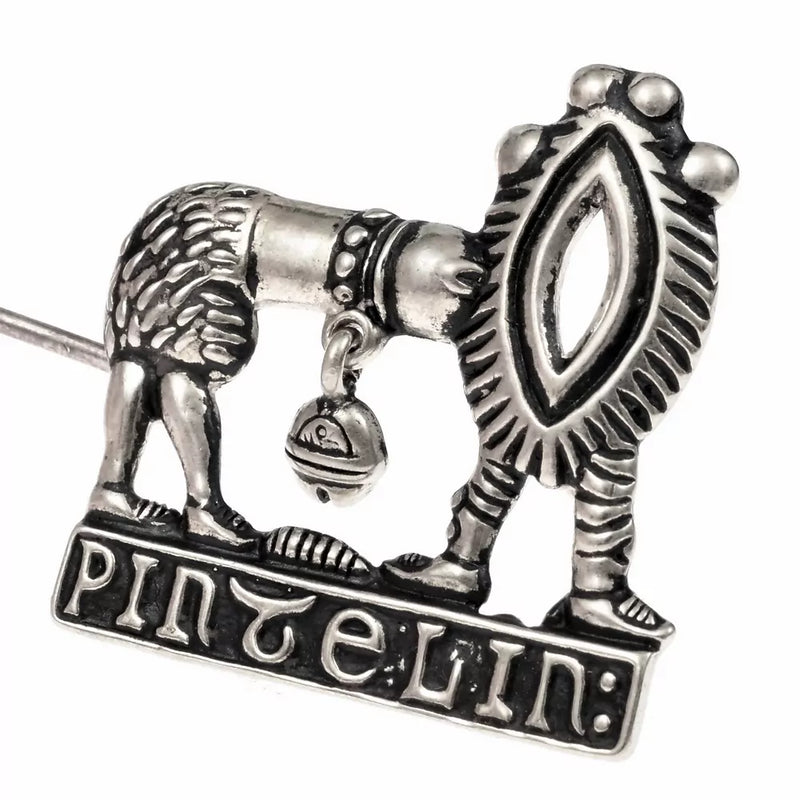 Mittelalterlicher Badge Phallus und Vulva, versilberte Bronze 