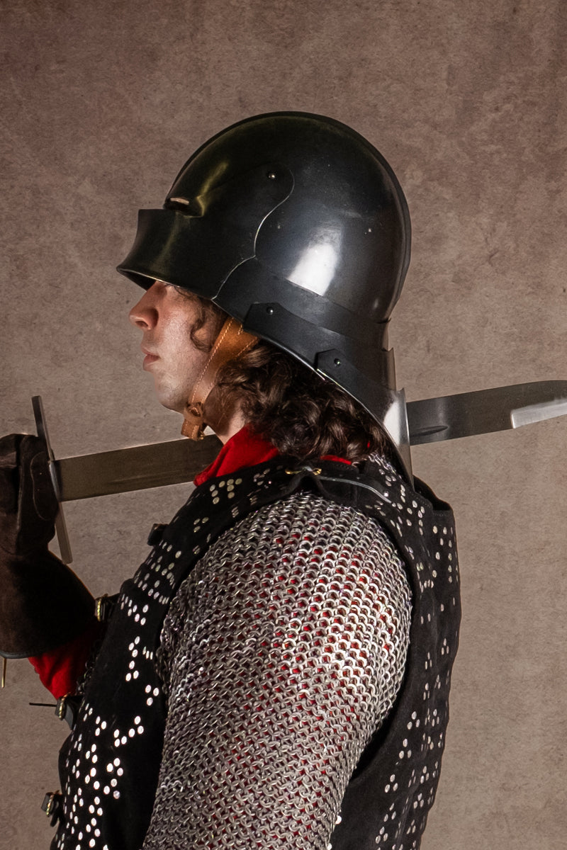 15e eeuwse sallet, zwart, 1.6 mm