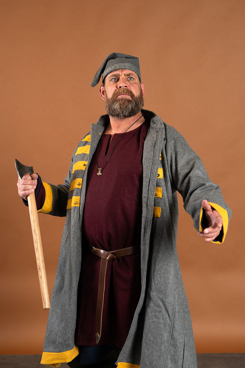 Rusvik Viking jas Bartosz, geel/grijs, wolmix