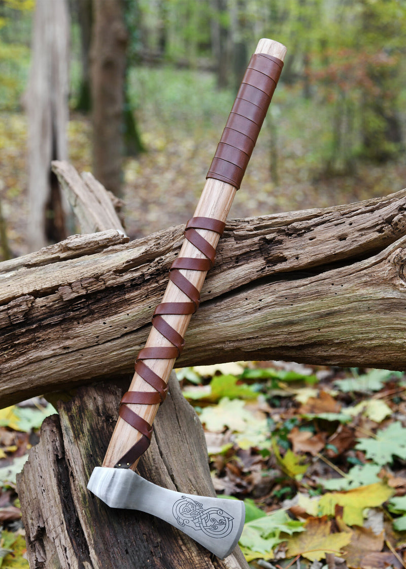 Viking hache, type A, gravé, semi-tranchant 