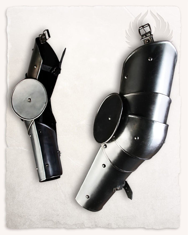 Vambraces Gustav, armpantser, zwart, 1.2 mm