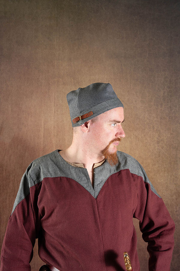 Wikinger-Mütze Toki, grau, Wollmischung 