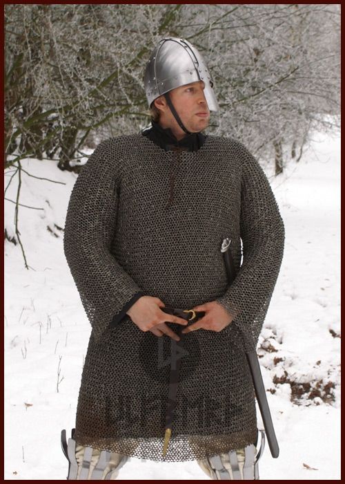 Hauberk, gemixt, platte rngen, ronde klinknagels, 6 mm