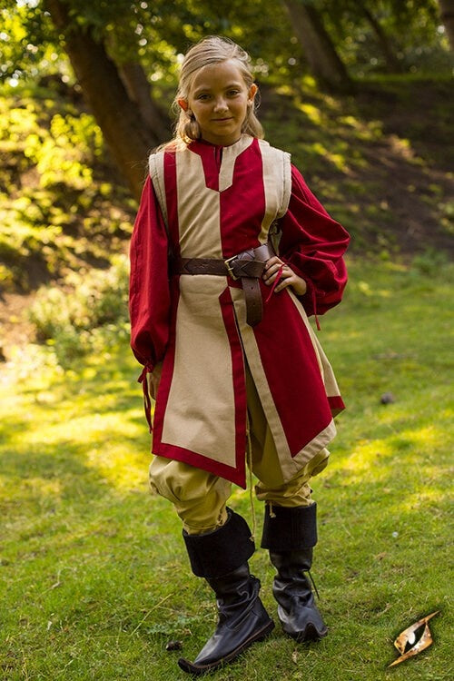 Waffenrock Geoffrey, beige-rojo 