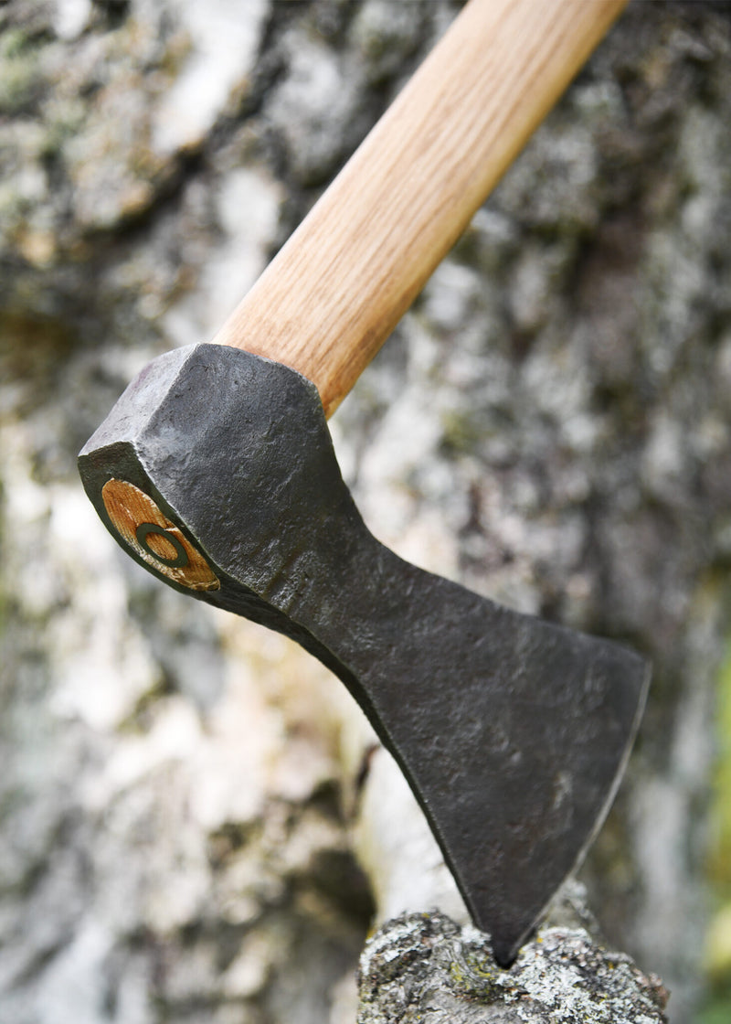 Vikingbijl, handgesmeed staal, type A, semi-scherp