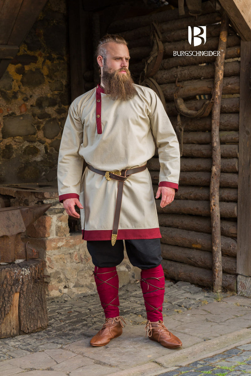 Rusvik Viking tuniek Tobiasz, naturel-bordeaux