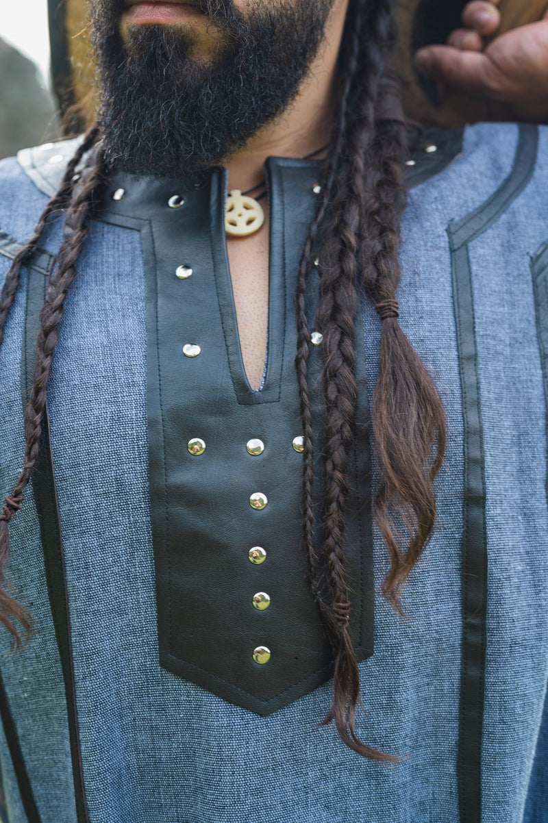 Viking tuniek Rollo, blauw-grijs