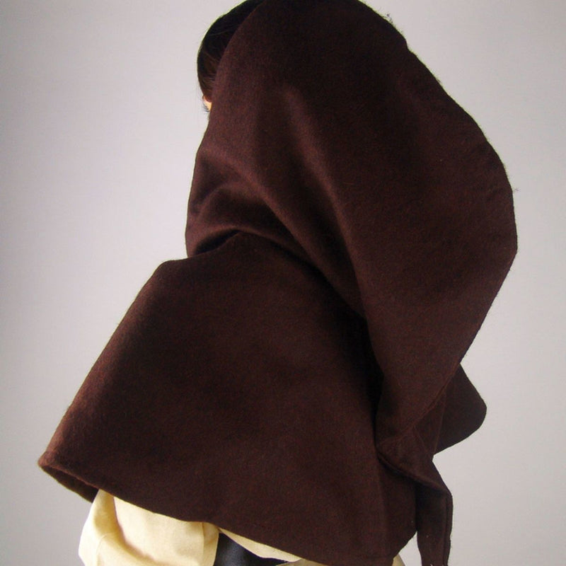 Cappuccio Terry, misto lana, marrone 