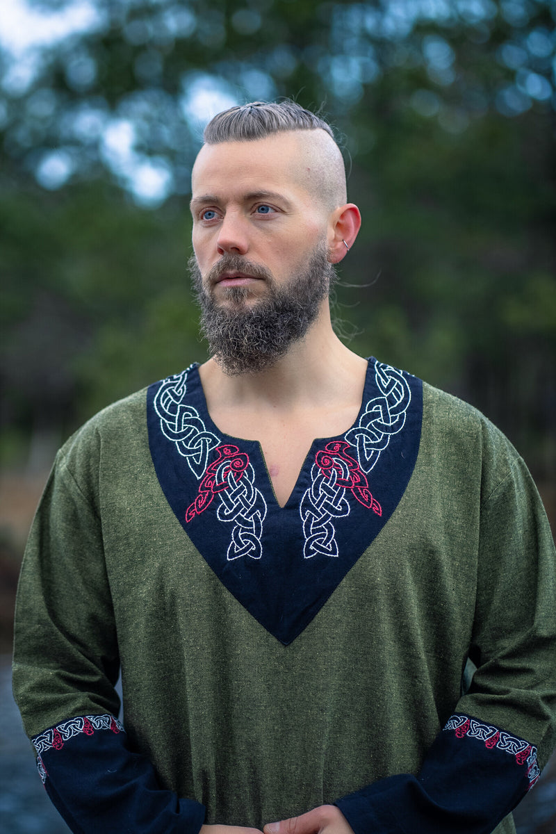 Viking tuniek Haakon, olijfgroen