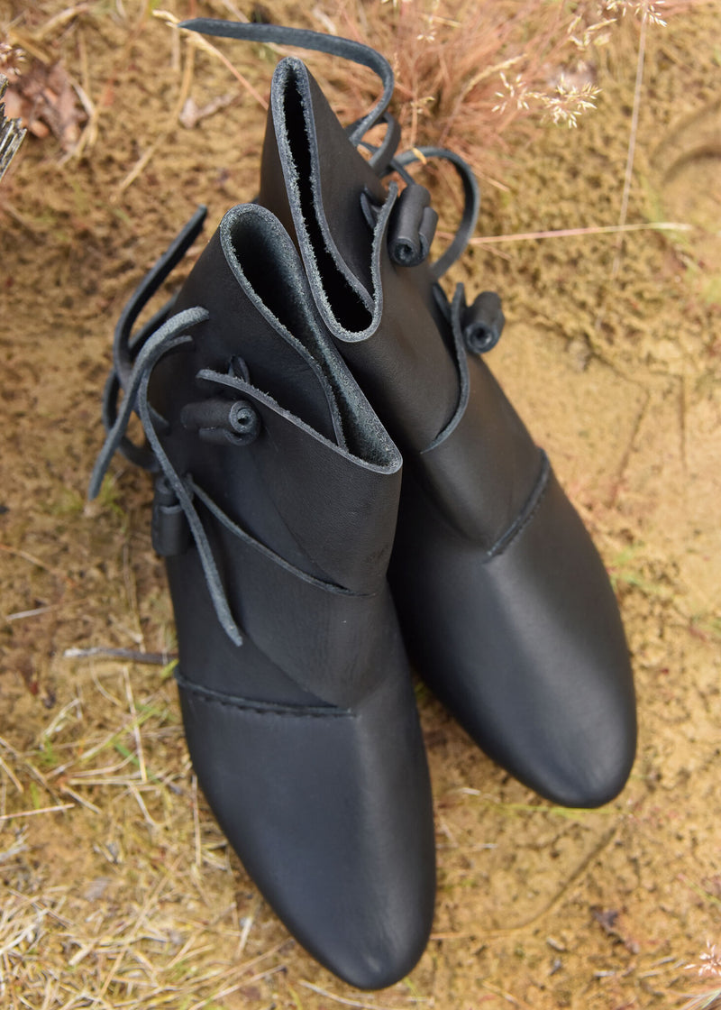 Viking schoenen Jorvik met nagels, zwart