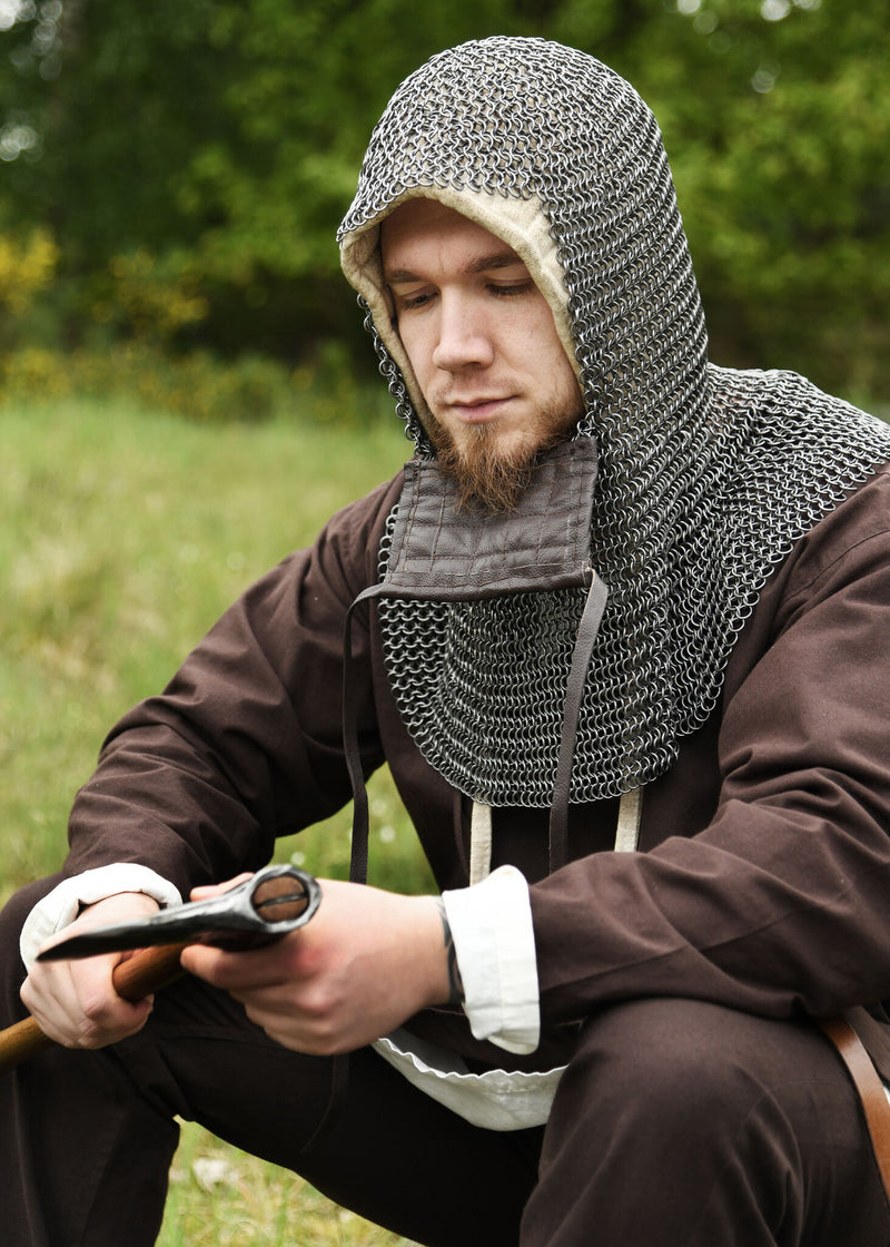 Coif di maglia con ventaglio quadrato, non trattato, 8 mm 