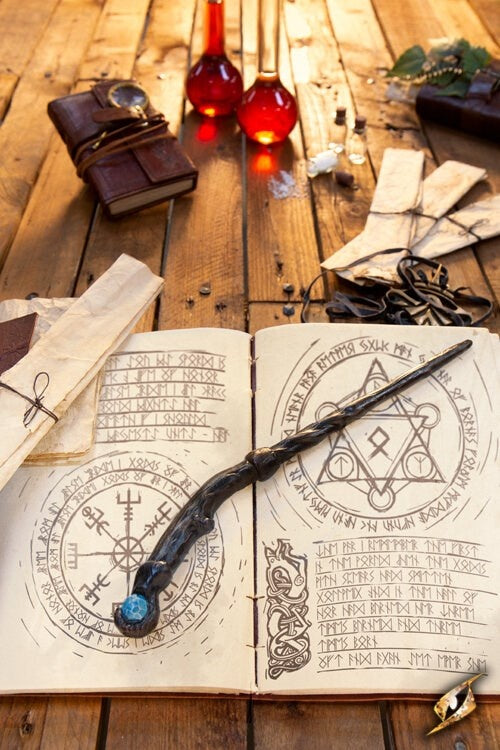 Toverstok druide, zwart