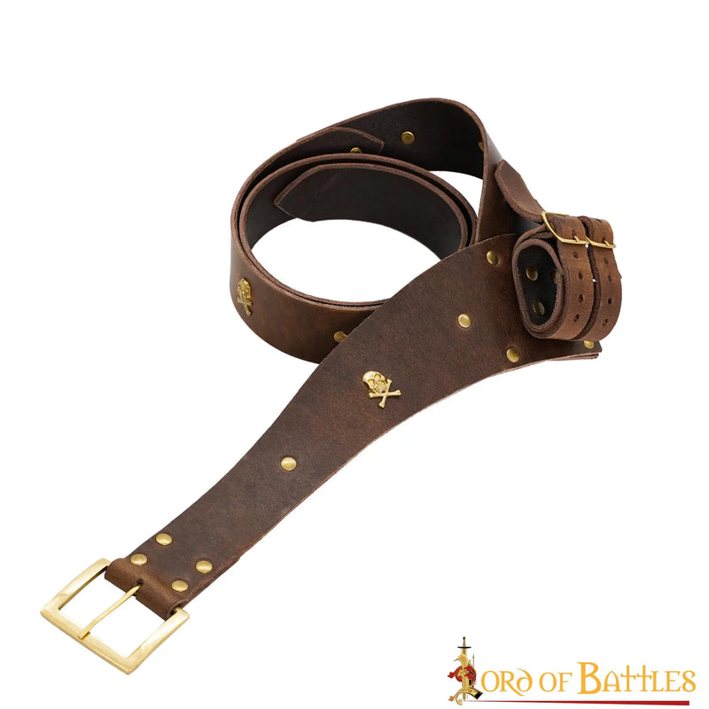Pirate belt with sword holder, 157 cm, brown