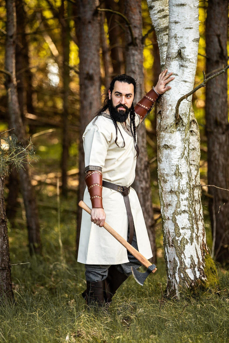 Keltische tuniek, korte mouwen, crème