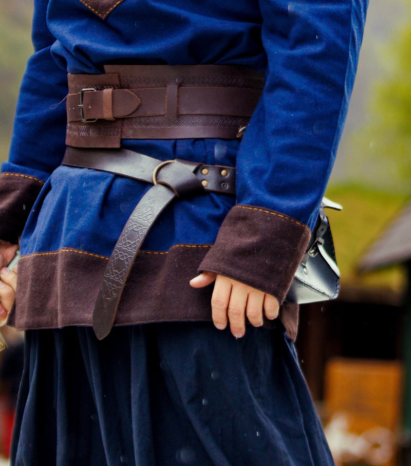 Viking tuniek Roland, wolmix, blauw