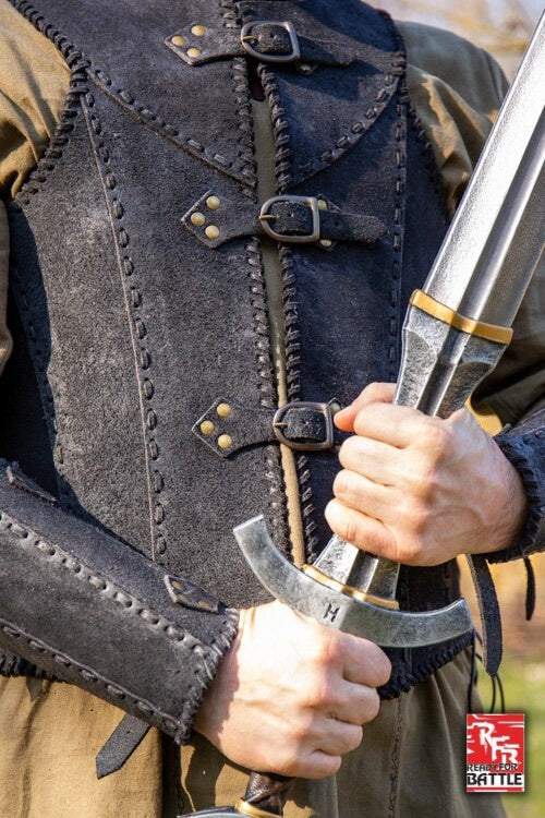 Brigandine z paskami, czarny