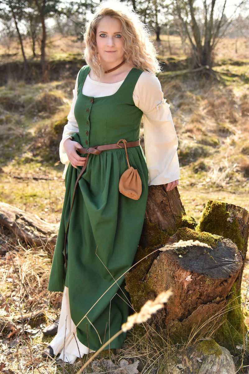 Middeleeuwse kirtle Lene, groen