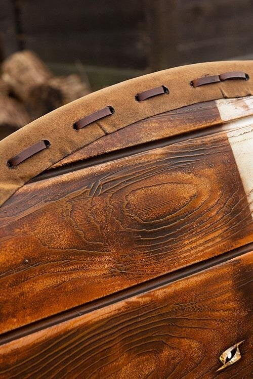 GRV scudo Thegn, bianco-legna, 70 cm 